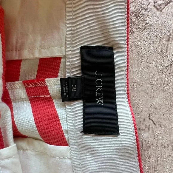 J. Crew Womens Orange White Striped Retro Shorts 00 27 Coastal Vacation Pin Up - Picture 9 of 11